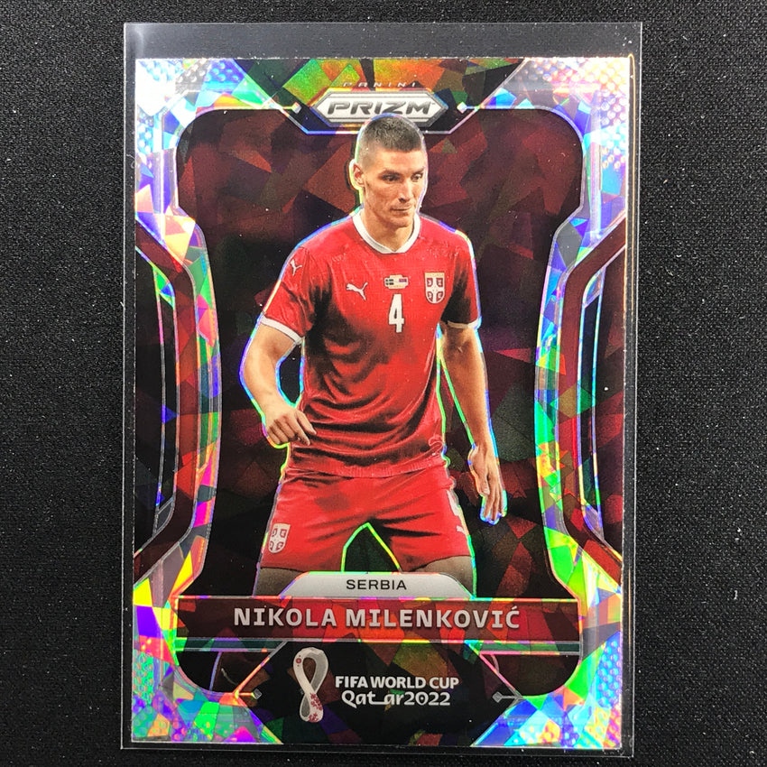 2022 Prizm Fifa World Cup Qatar Nikola Milenkovic Cracked Ice No 257