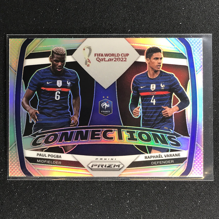 2022 Prizm FIFA World Cup Qatar PAUL POGBA RAPHAEL VARANE Connections Silver #8