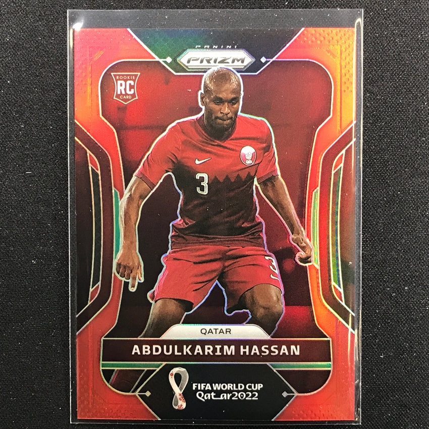 2022 Prizm FIFA World Cup Qatar ABDULKARIM HASSAN Rookie Red /399 #184