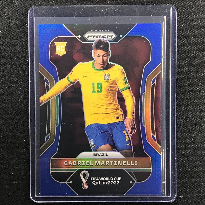 2022 Prizm Fifa World Cup Qatar Gabriel Martinelli Rookie Blue /299 No 29