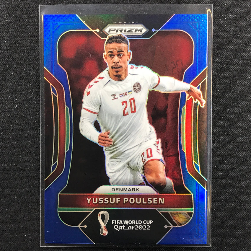 2022 Prizm FIFA World Cup Qatar YUSSUF POULSEN Blue /299 #76