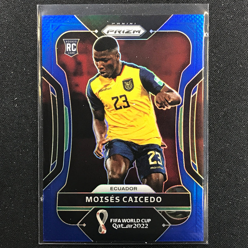 2022 Prizm Fifa World Cup Qatar Moises Caicedo Rookie Blue /299 No 81