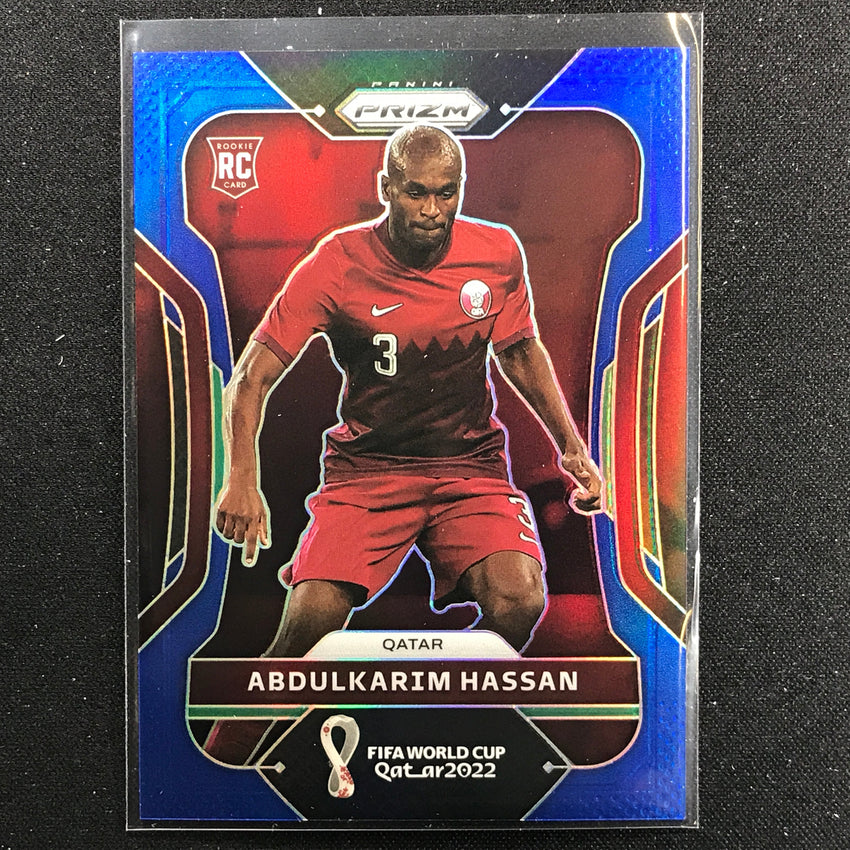 2022 Prizm FIFA World Cup Qatar ABDULKARIM HASSAN Rookie Blue /299 #184