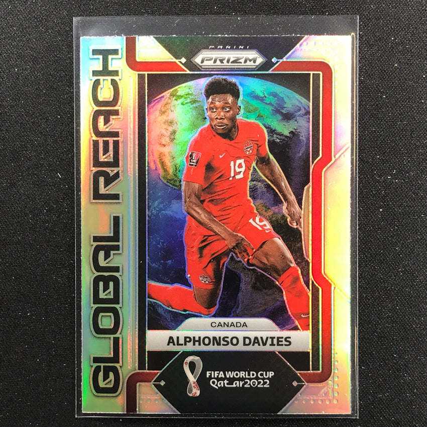 2022 Prizm FIFA World Cup Qatar ALPHONSO DAVIES Global Reach Silver #3