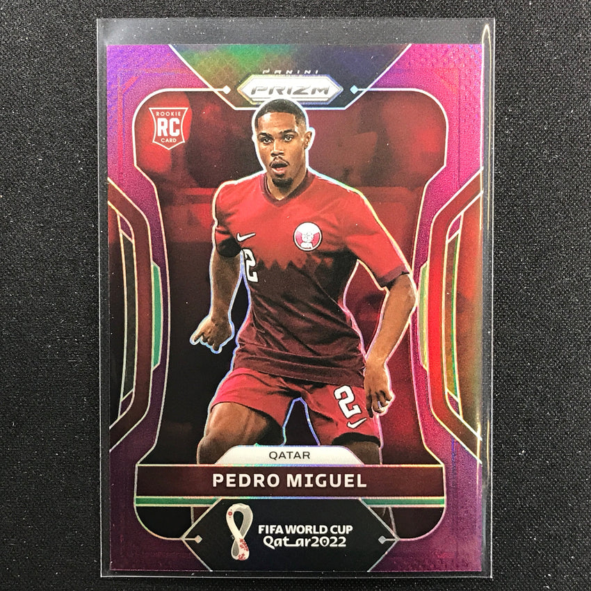 2022 Prizm FIFA World Cup Qatar PEDRO MIGUEL Rookie Purple 180/199 #189