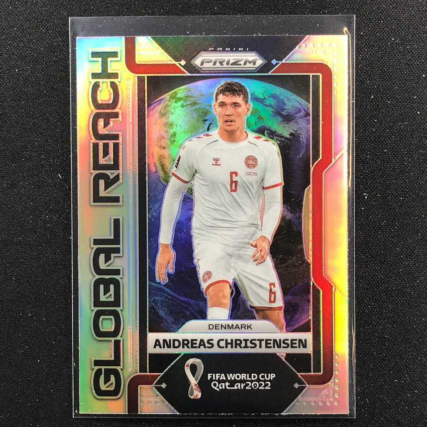 2022 Prizm FIFA World Cup Qatar ANDREAS CHRISTENSEN Global Reach Silver #26