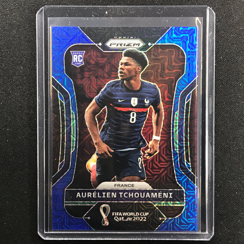 2022 Prizm Fifa World Cup Qatar Aurelien Tchouameni Rookie Blue Mojo 53/75