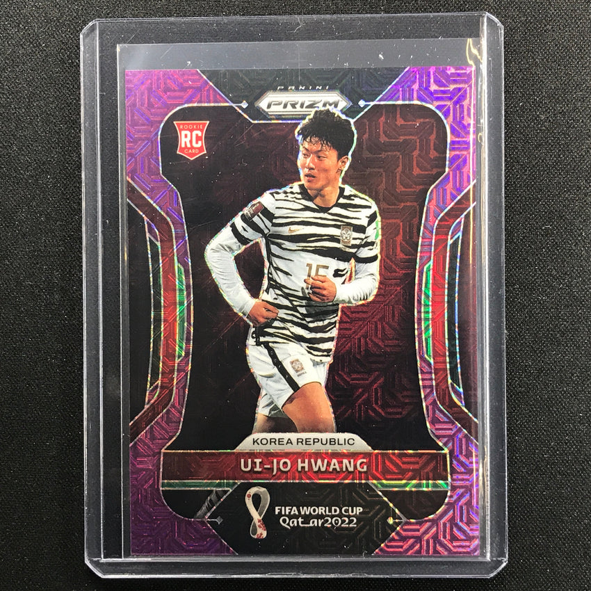 2022 Prizm FIFA World Cup Qatar UI-JO HWANG Rookie Purple Mojo 49/49