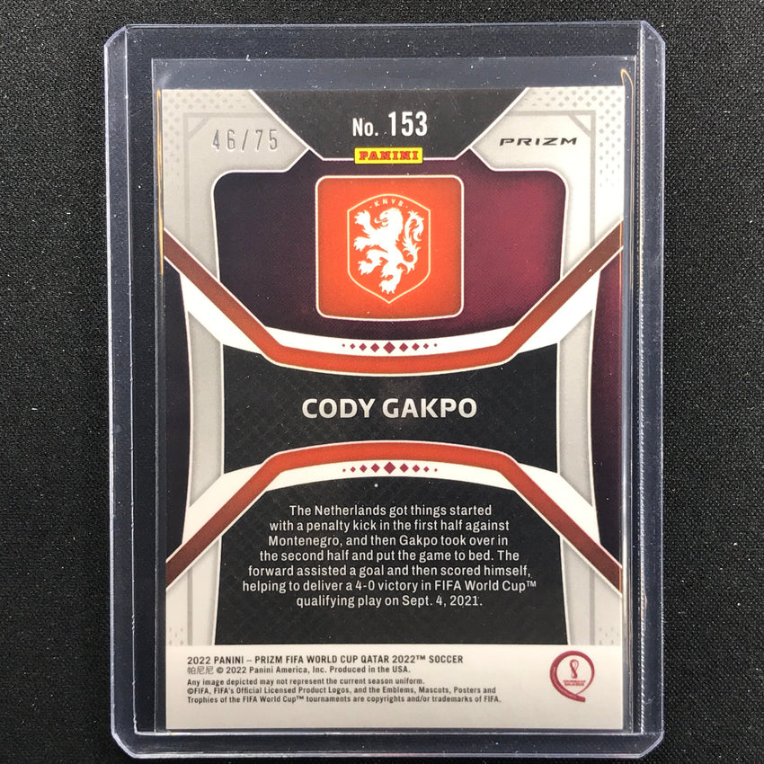 2022 Prizm Fifa World Cup Qatar Cody Gakpo Rookie Blue Mojo 46/75
