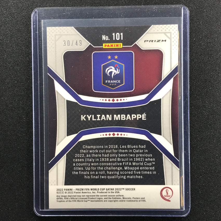 2022 Prizm Fifa World Cup Qatar Kylian Mbappe Purple Mojo 30/49