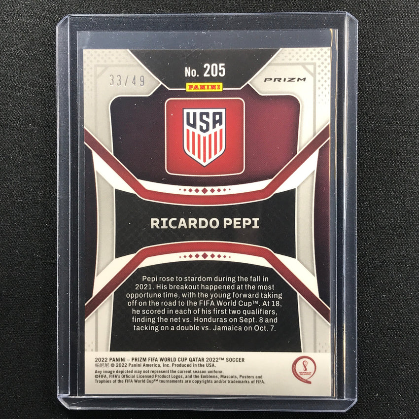2022 Prizm Fifa World Cup Qatar Ricardo Pepi Rookie Purple Mojo 33/49