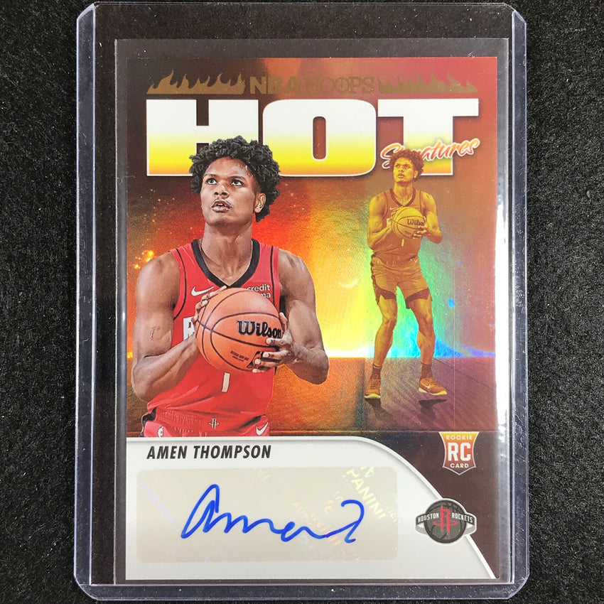 2023-24 Hoops Amen Thompson Hot Signatures Rookie Auto No Ah
