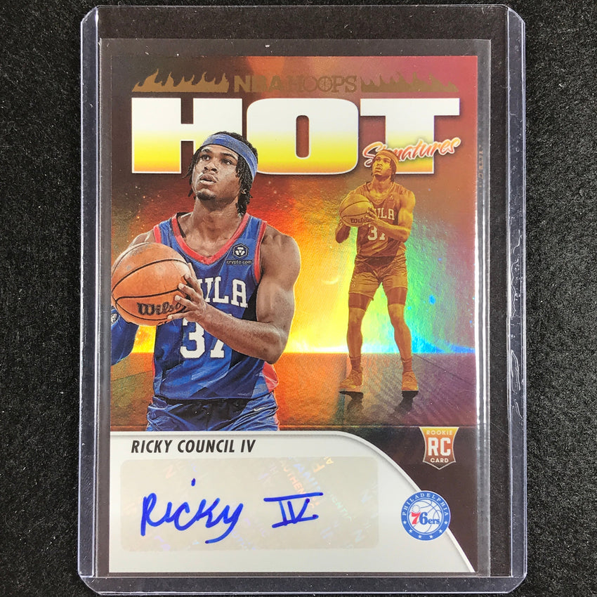 2023-24 Hoops Ricky Council Iv Hot Signatures Rookie Auto No Rc