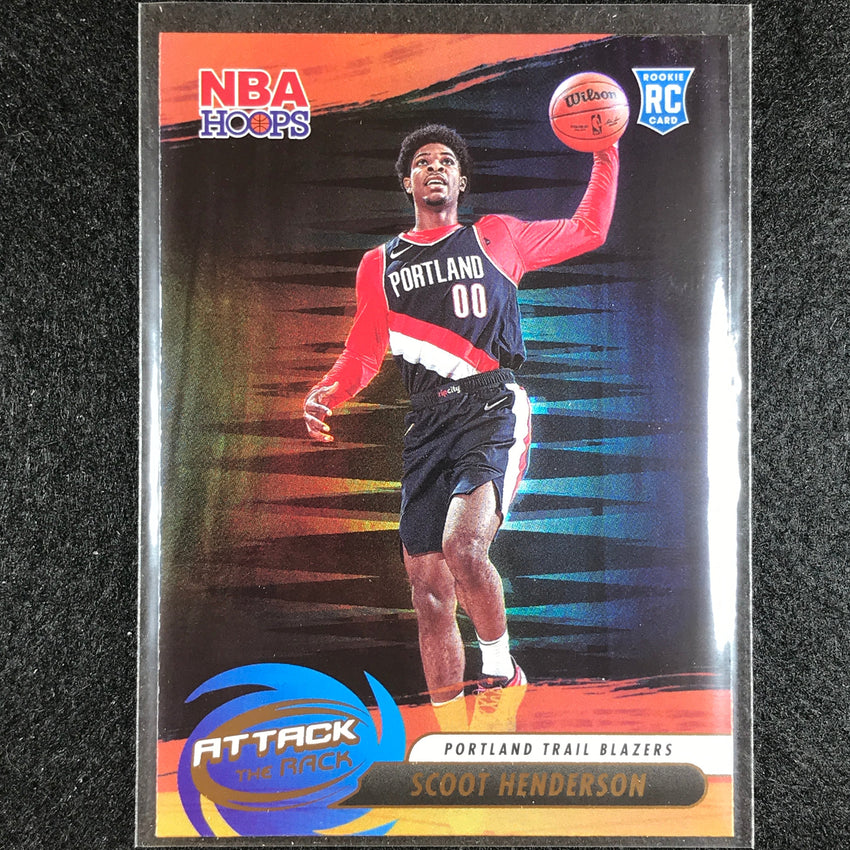 2023-24 Hoops Scoot Henderson Attack The Rack Rookie Holo No 4
