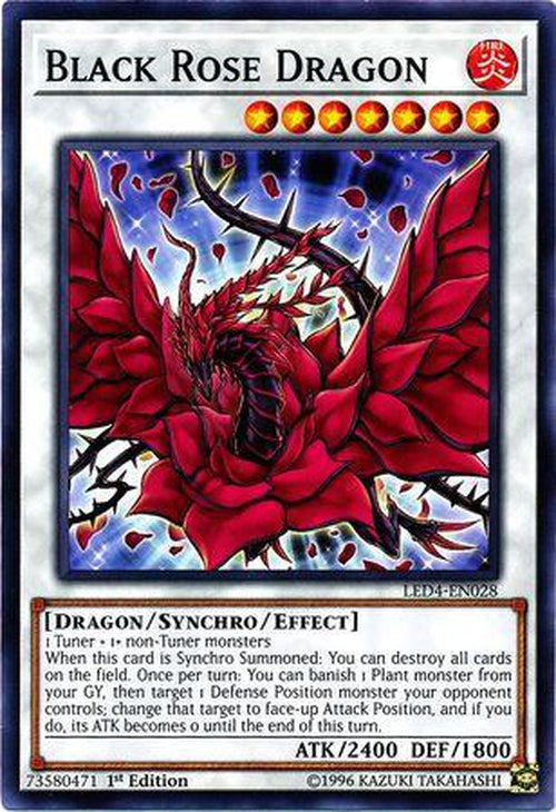 Black Rose Dragon - LED4-EN028 - Common 1st Edition-Cherry Collectables