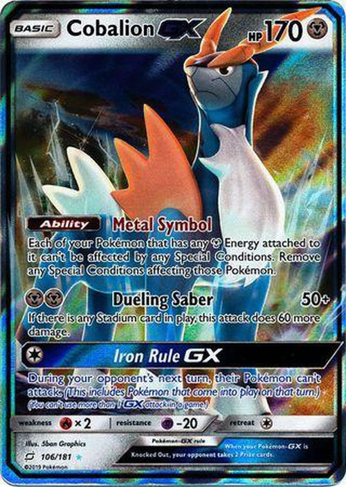 Cobalion GX - 106/181 - Ultra Rare - Team Up-Cherry Collectables