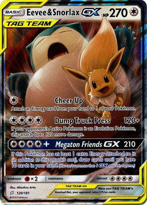 Eevee & Snorlax GX - 120/181 - Ultra Rare - Team Up-Cherry Collectables