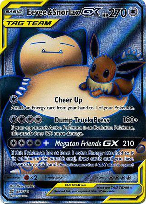 Eevee & Snorlax GX - 171/181 - Full Art Ultra Rare - Team Up-Cherry Collectables