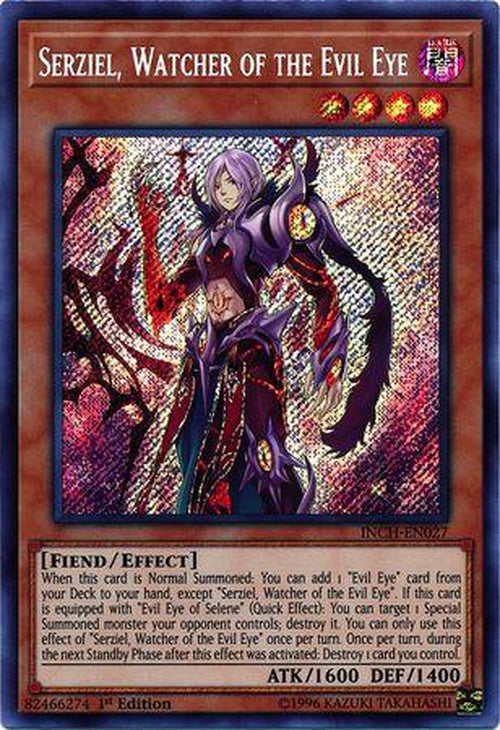 Serziel, Watcher of the Evil Eye - INCH-EN027 - Secret Rare 1st Edition-Cherry Collectables