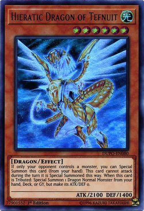 Hieratic Dragon of Tefnuit - DUPO-EN080 - Ultra Rare 1st Edition-Cherry Collectables