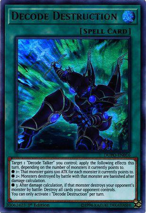 Decode Destruction - DUPO-EN016 - Ultra Rare 1st Edition-Cherry Collectables