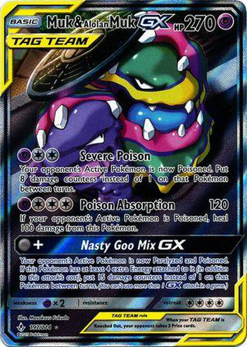 Muk & Alolan Muk GX - 197/214 - Full Art Ultra Rare - Unbroken Bonds - Alternate Art-Cherry Collectables