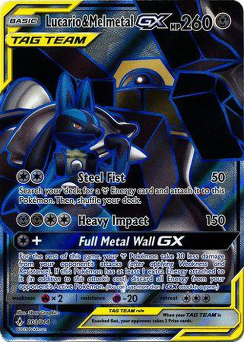 Lucario & Melmetal GX - 203/214 - Full Art Ultra Rare - Unbroken Bonds-Cherry Collectables