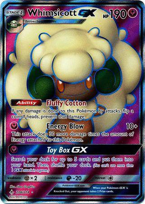 Whimsicott GX - 206/214 - Full Art Ultra Rare - Unbroken Bonds-Cherry Collectables