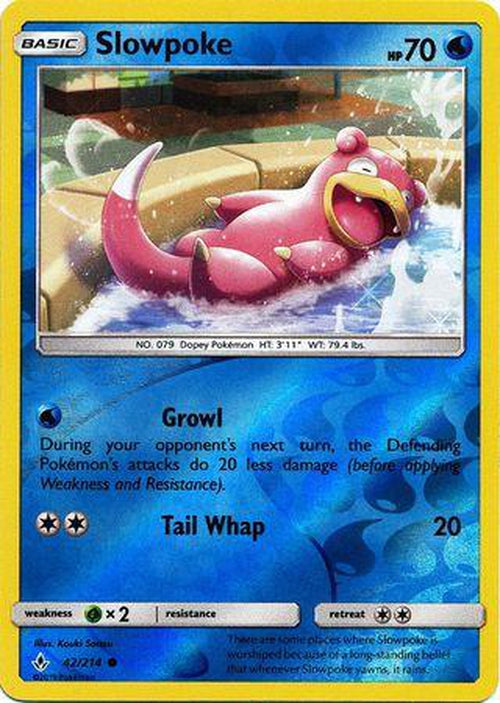 Slowpoke - 42/214 - Common Reverse Holo Unbroken Bonds-Cherry Collectables