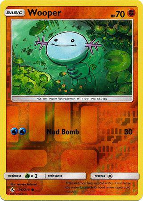 Wooper - 96/214 - Common Reverse Holo Unbroken Bonds-Cherry Collectables