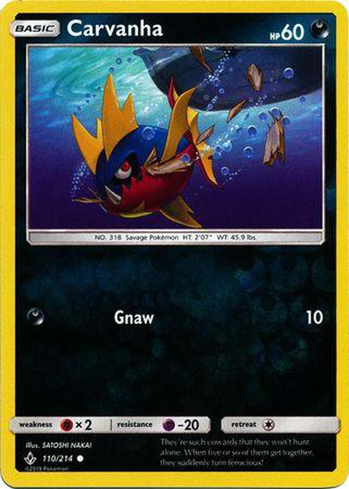 Carvanha - 110/214 - Common Reverse Holo Unbroken Bonds-Cherry Collectables