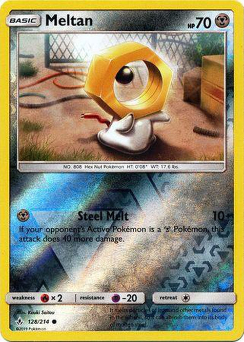 Meltan - 128/214 - Common Reverse Holo Unbroken Bonds-Cherry Collectables