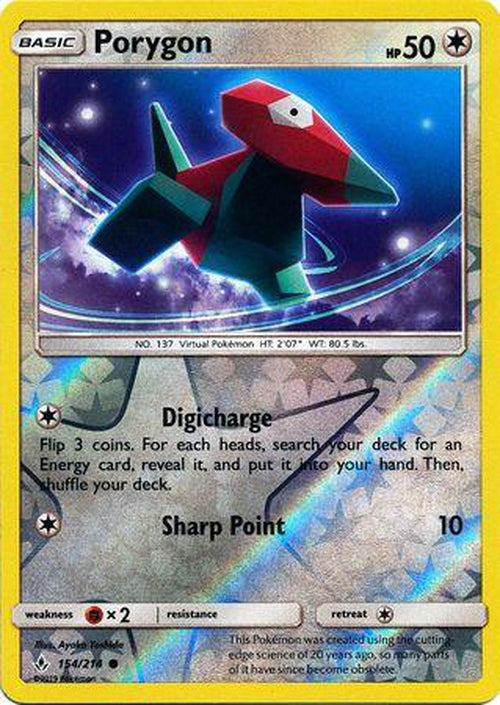 Porygon - 154/214 - Common Reverse Holo Unbroken Bonds-Cherry Collectables