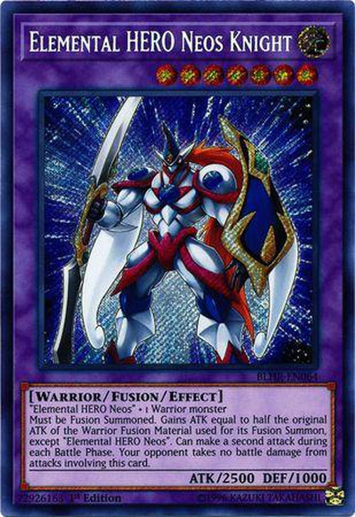 Elemental HERO Neos Knight - BLHR-EN064 - Secret Rare 1st Edition-Cherry Collectables