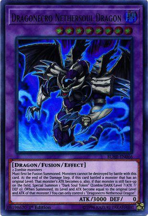 Dragonecro Nethersoul Dragon - BLHR-EN066 - Ultra Rare 1st Edition-Cherry Collectables