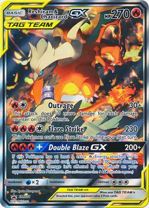 Reshiram & Charizard GX - SM201 - Alternate Art Promo-Cherry Collectables