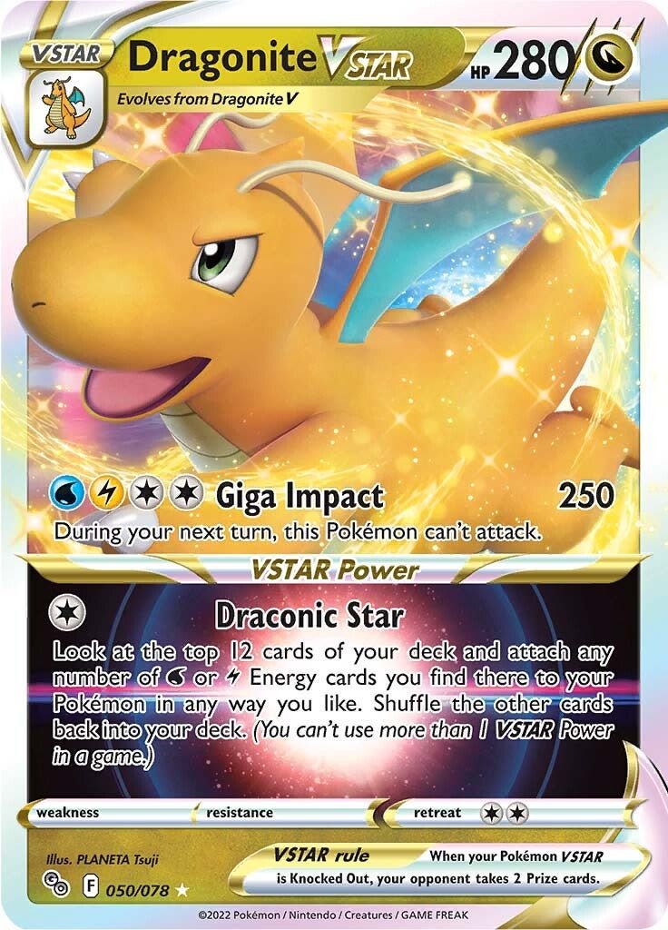 Dragonite VSTAR - 050/078 - Ultra Rare Pokemon Go
