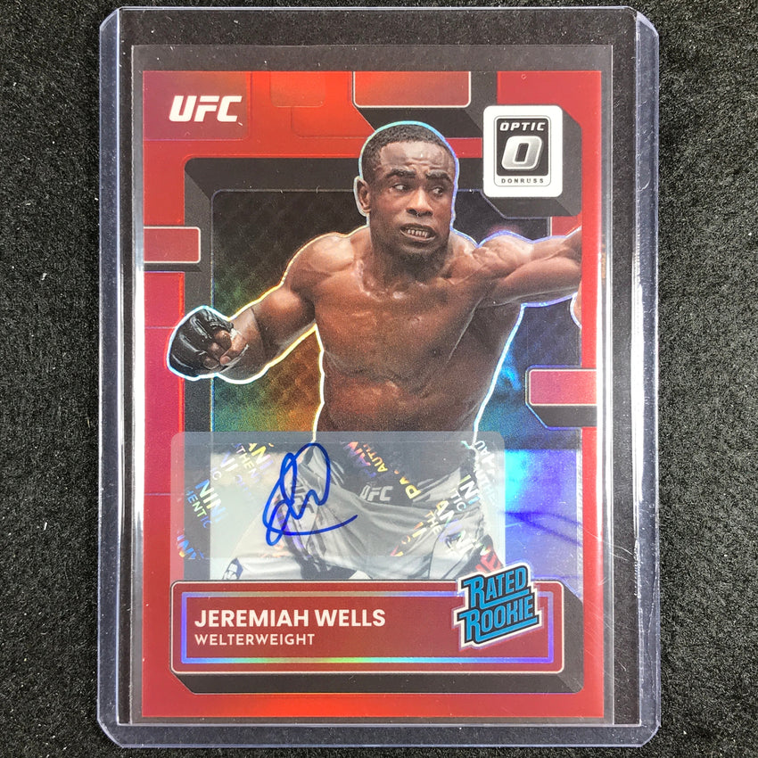 2023 Donruss Optic Jeremiah Wells Rated Rookies Auto Red 9/99
