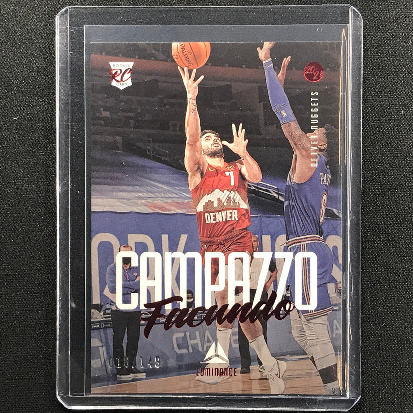 2020-21 Chronicles Facundo Campazzo Luminance Rookie Red 18/149