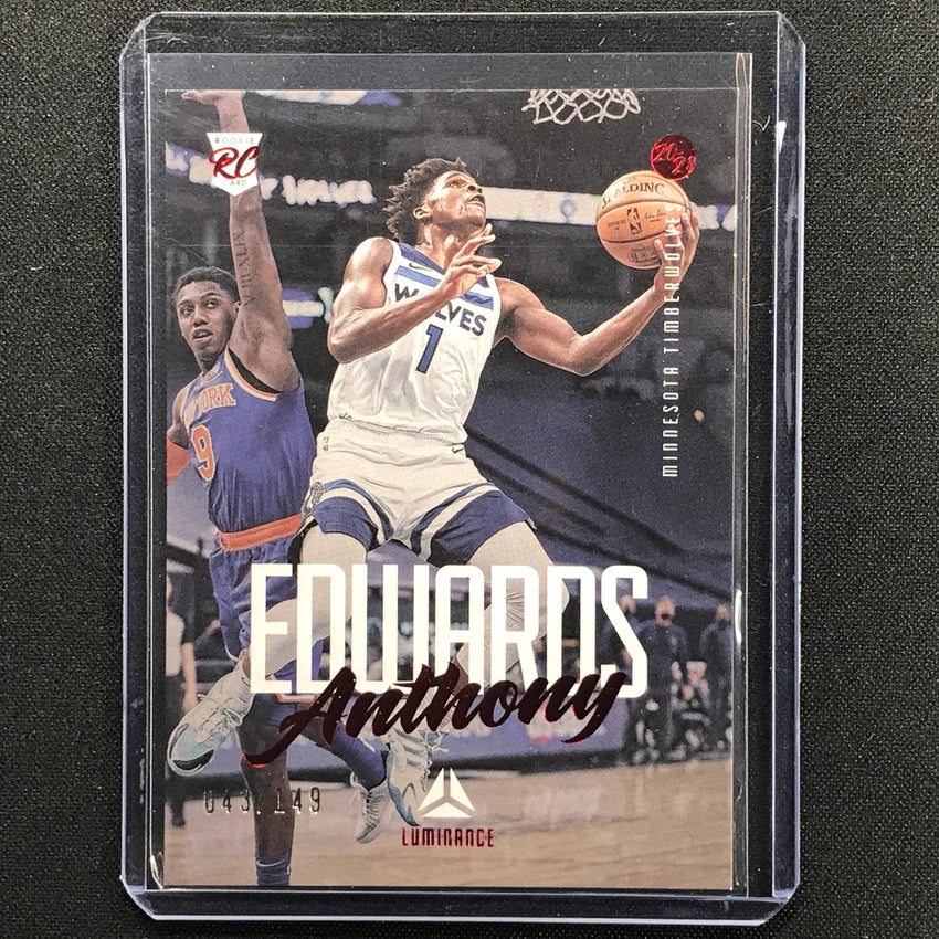 2020-21 Chronicles Anthony Edwards Luminance Rookie Red 43/149