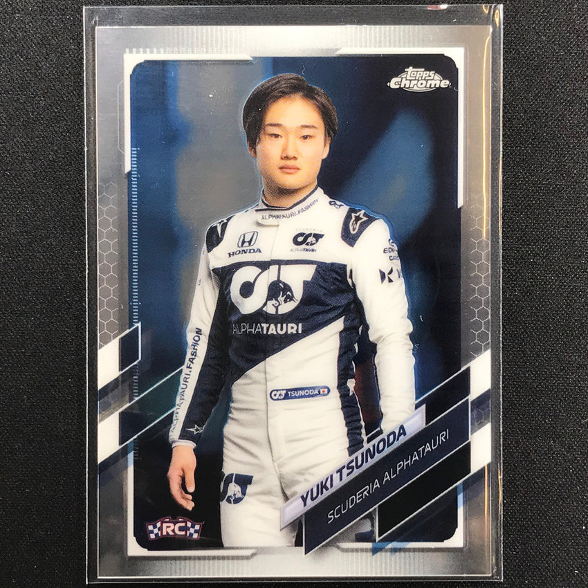 2021 Topps Chrome Yuki Tsunoda F1 Racers Rookie Base No 14