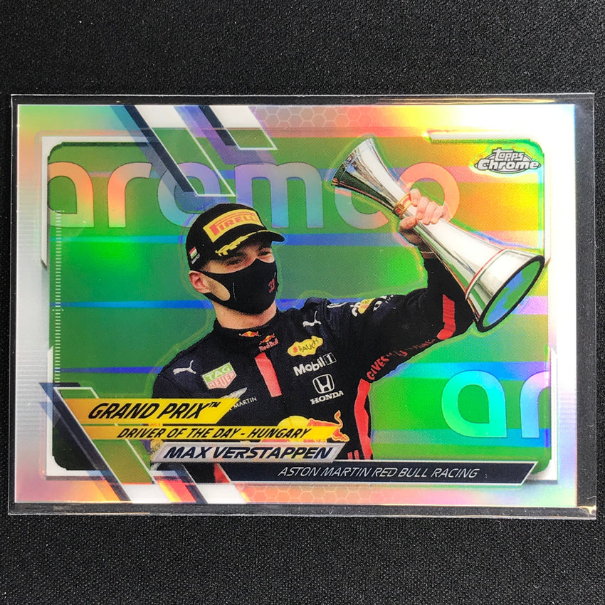 2021 Topps Chrome Max Verstappen Grand Prix Driver Of The Day Refractor No 168