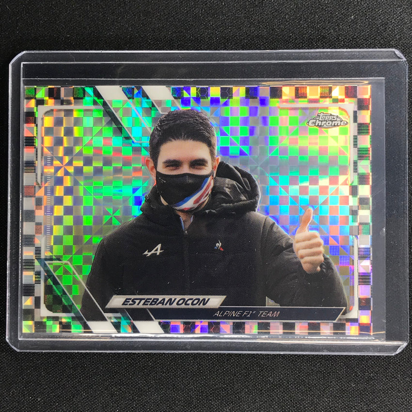 2021 Topps Chrome ESTEBAN OCON F1 Racers Checker Flag #45
