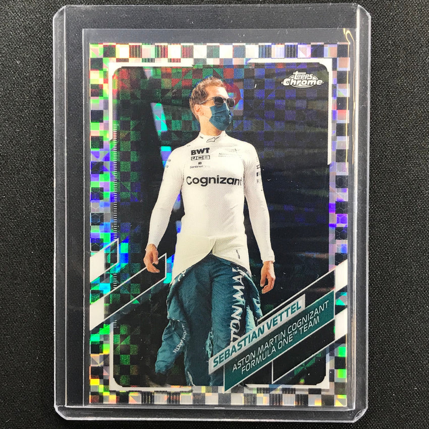 2021 Topps Chrome SEBASTIAN VETTEL F1 Racers Checker Flag #47
