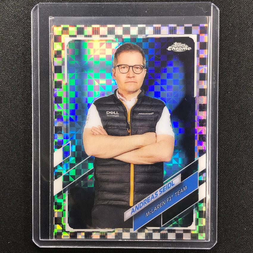 2021 Topps Chrome ANDREAS SEIDL F1 Crew Checker Flag #86