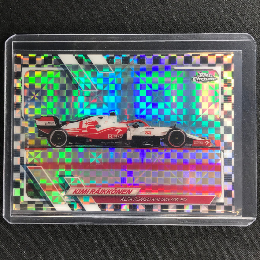 2021 Topps Chrome KIMI RAIKKONEN F1 Cars Checker Flag #110