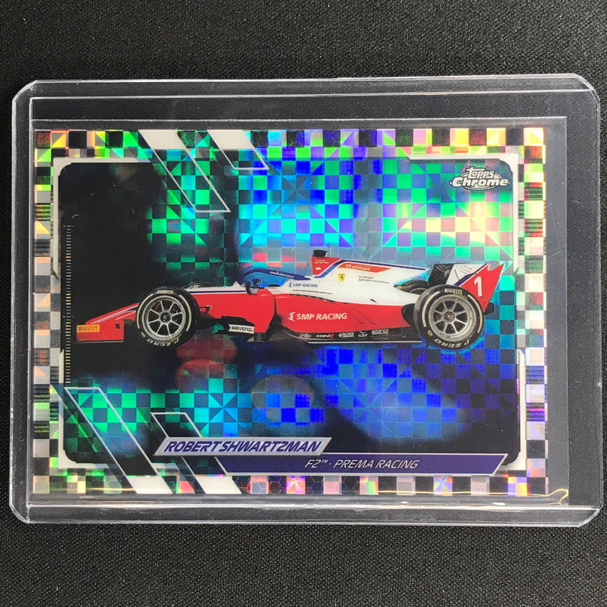 2021 Topps Chrome ROBERT SHWARTZMAN F2 Cars Checker Flag #116