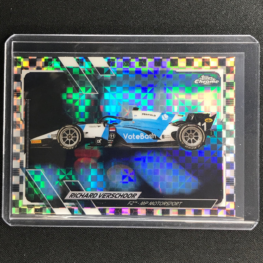 2021 Topps Chrome RICHARD VERSCHOOR F2 Cars Checker Flag #121