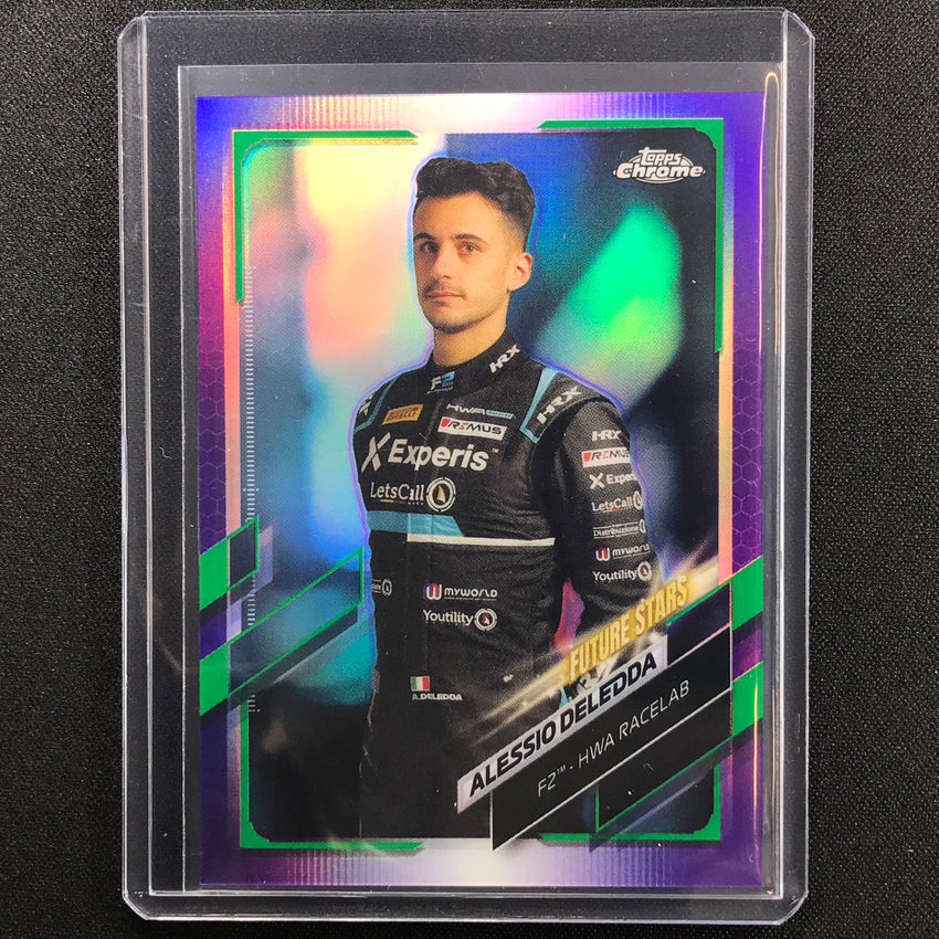 2021 Topps Chrome ALESSIO DELEDDA F2 Racers Future Stars Purple Green #75