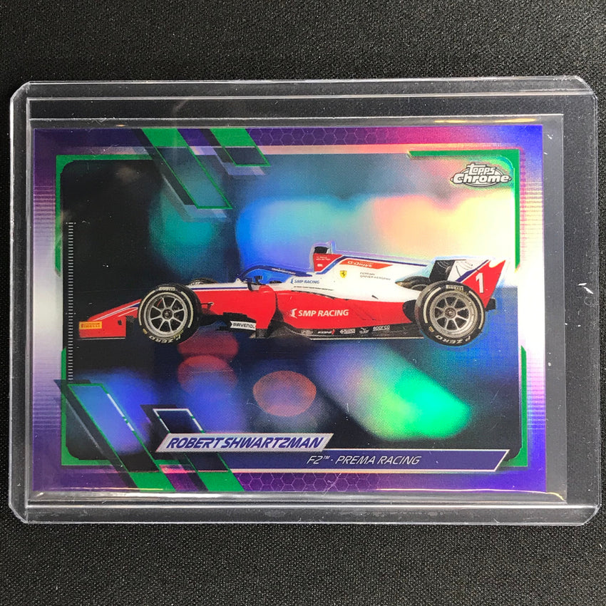 2021 Topps Chrome ROBERT SHWARTZMAN F2 Cars Purple Green #116